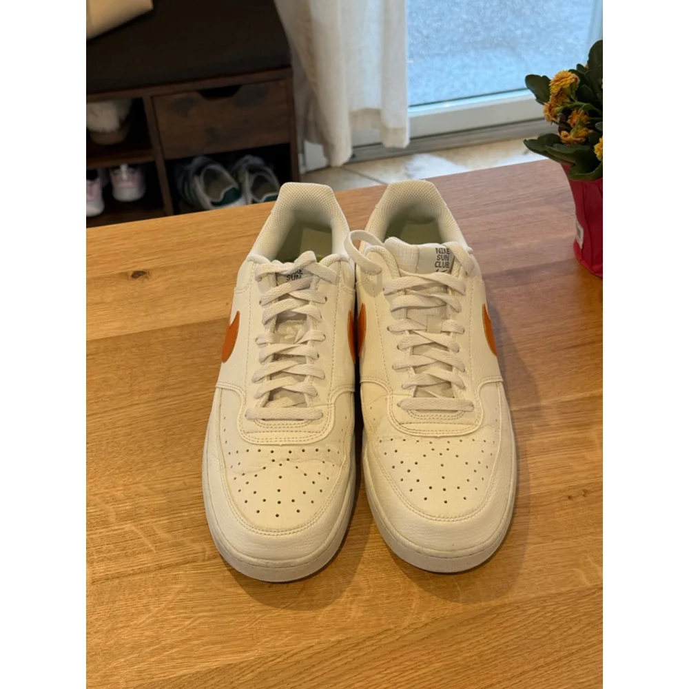 Men’s Nike Court Vision Low White Orange Sneakers 11.5